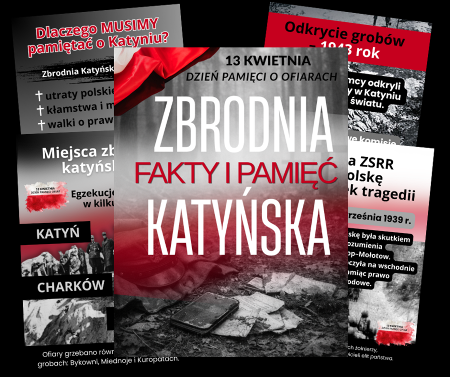 KATYŃ – ZBRODNIA KATYŃSKA - zestaw  plakatów edukacyjnych PDF do szkoły
