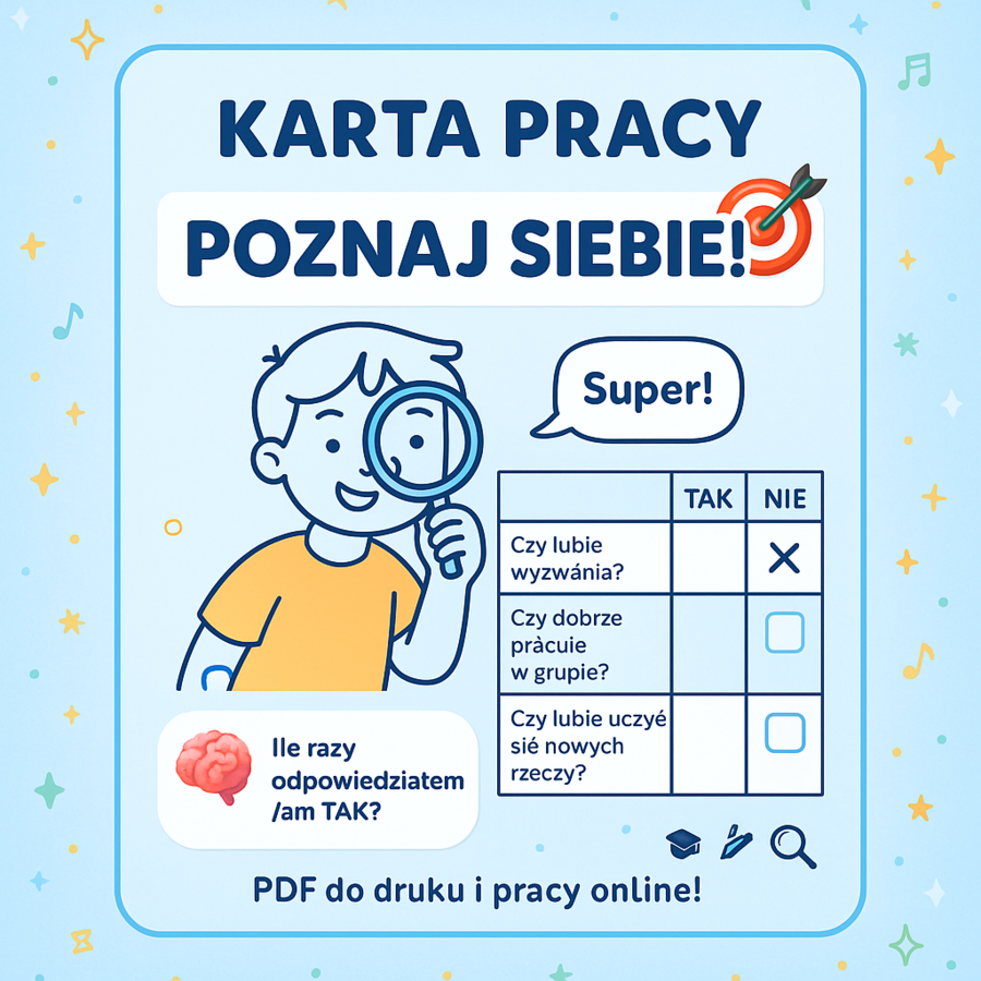 Karty pracy – Test „Poznaj siebie!”