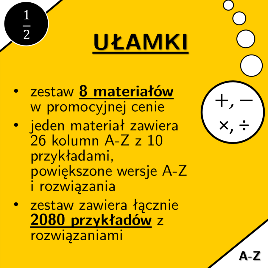Ułamki | matematyka | zestaw promocyjny