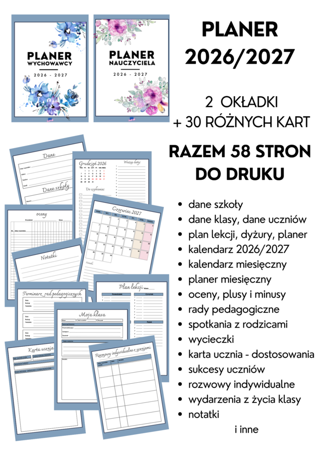 Planer 2026/2027 dla nauczyciela lub wychowawcy