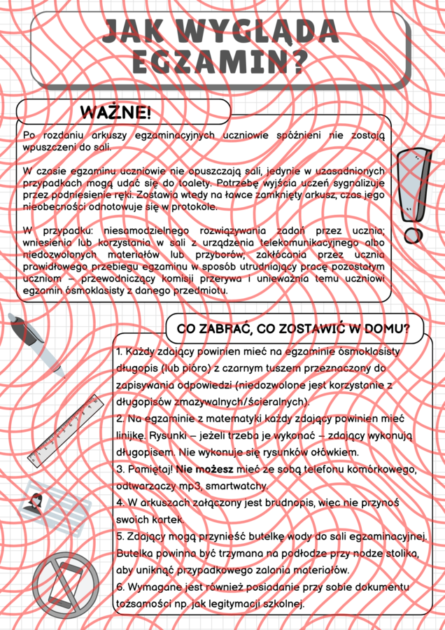 Przygotowanie do Egzaminu Ósmoklasisty - strategie, porady i techniki. Gazetka.