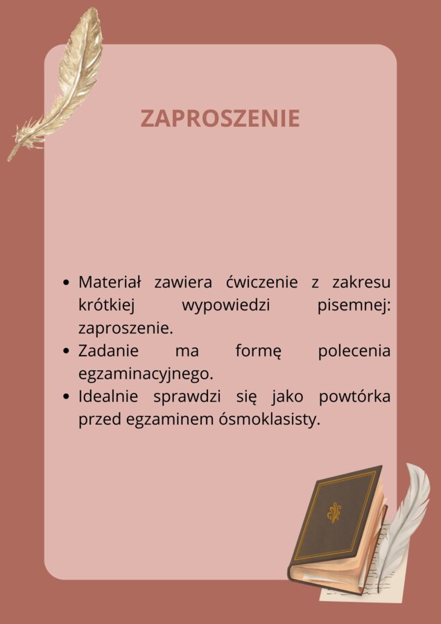 Zaproszenie - ćwiczenie egzaminacyjne