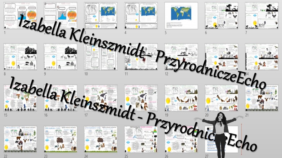 Zestaw sketchnotek i kart pracy + gratisowe linki do prezentacji multimedialnych niekomercyjnych wykonanych w genial.ly do indywidualnego pobrania i użycia do celów niekomercyjnych. Geografia 5, „Krajobrazy świata”