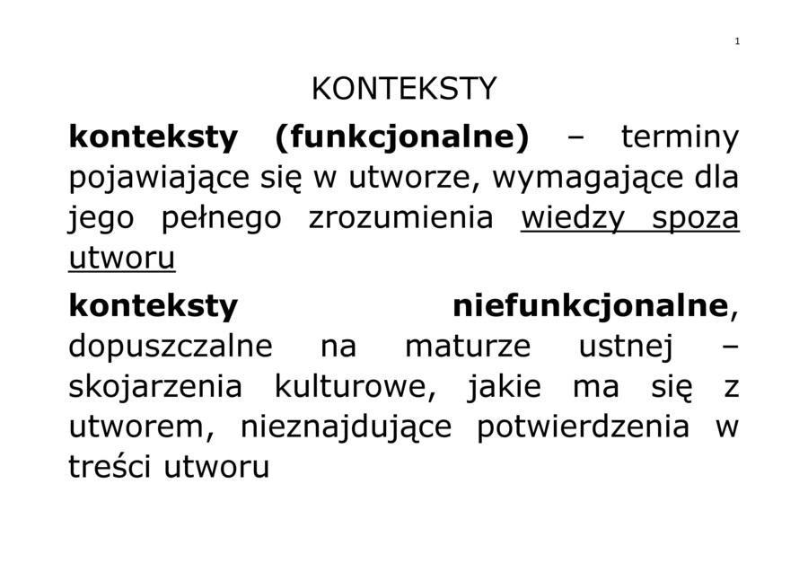 Konteksty funkcjonalne. Materiał do ćwiczeń