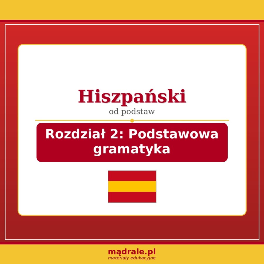 FISZKI "JĘZYK HISZPAŃSKI – ROZDZIAŁ 2: PODSTAWOWA GRAMATYKA" KARTA PRACY