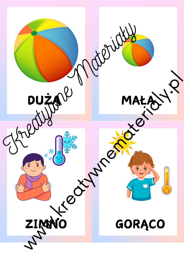 Przeciwieństwa - zestaw 52 kart