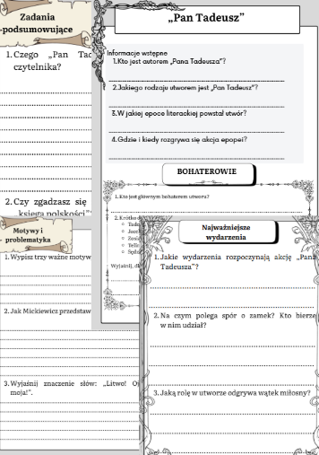 Karta Pracy ,,Pan Tadeusz"
