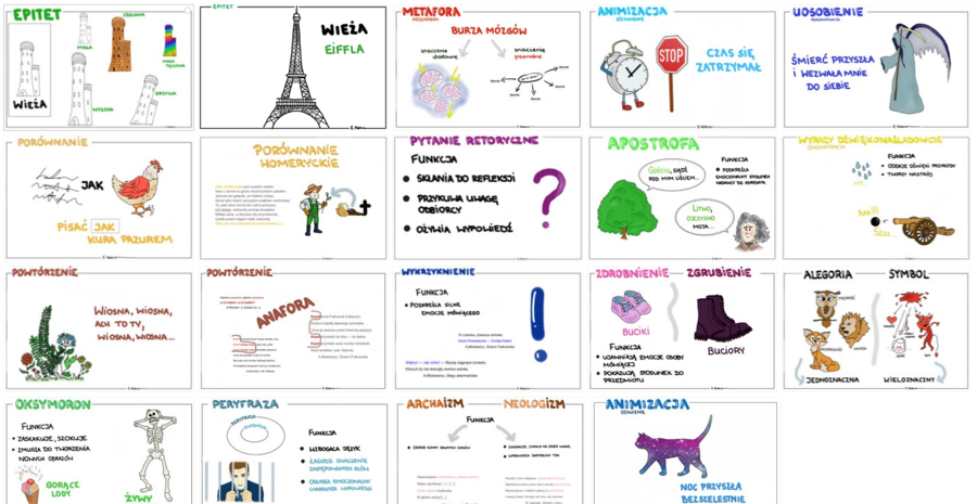 Środki stylistyczne - karty do powtórki