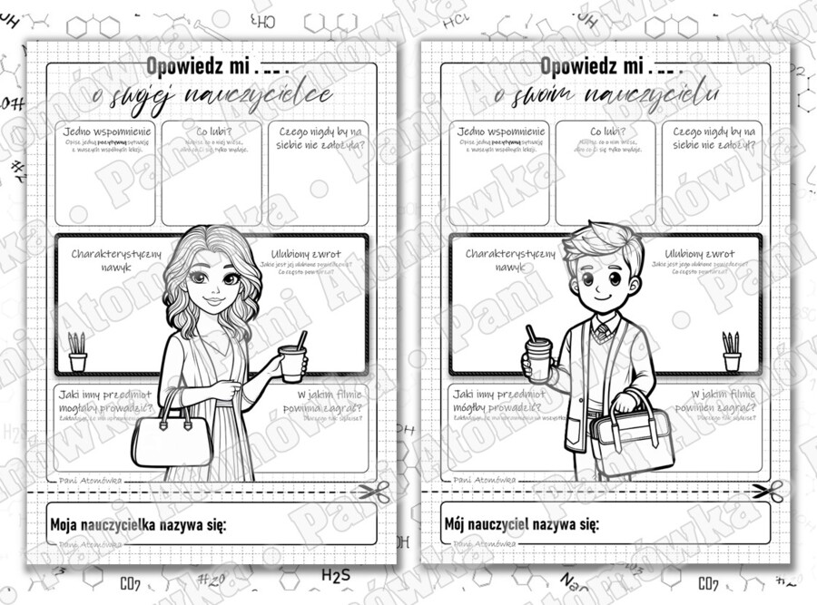 Lekcja wychowawcza. Zajęcia z wychowawcą. Klasa 4,5,6,7,8. Opowiedz mi o swoim nauczycielu, swojej nauczycielce. Dzień nauczyciela. Dzień edukacji narodowej. DEN. Sketchnotka/notatka graficzna. Karta pracy. Zadanie.