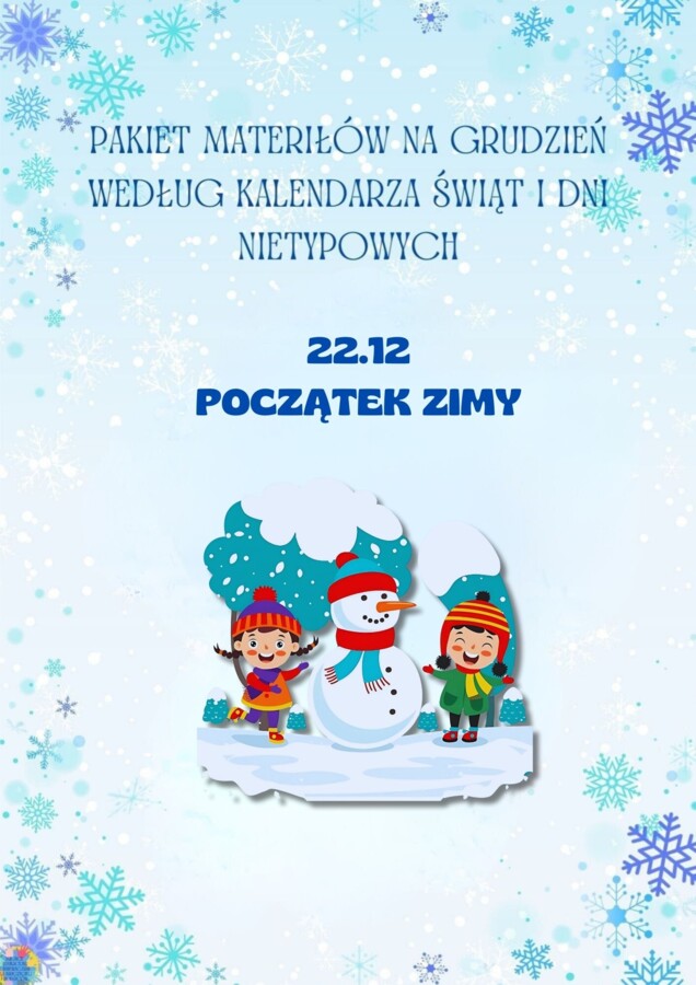 PAKIET MATERIAŁÓW NA GRUDZIEŃ WEDŁUG KALENDARZA ŚWIĄT I DNI NIETYPOWYCH