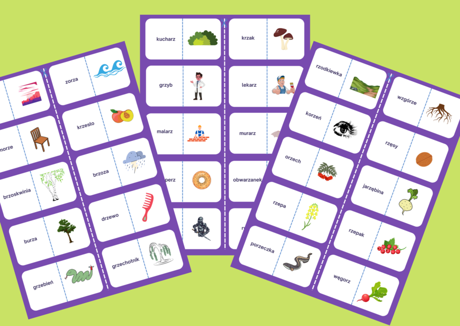 Domino – ORTOGRAFIA – wyrazy z"rz"