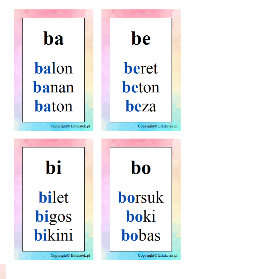 Tropiciele sylab - nauka czytania