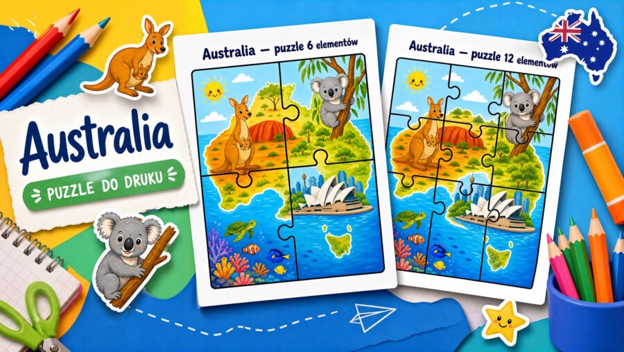 Australia - puzzle 6 elementów