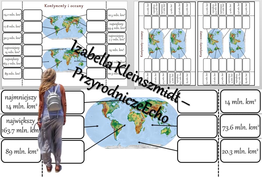 Notatka okienkowa „Kontynenty i oceany”, „Przez lądy i oceany” w pdf. Geografia 5, dział „Lądy i oceany na Ziemi”.