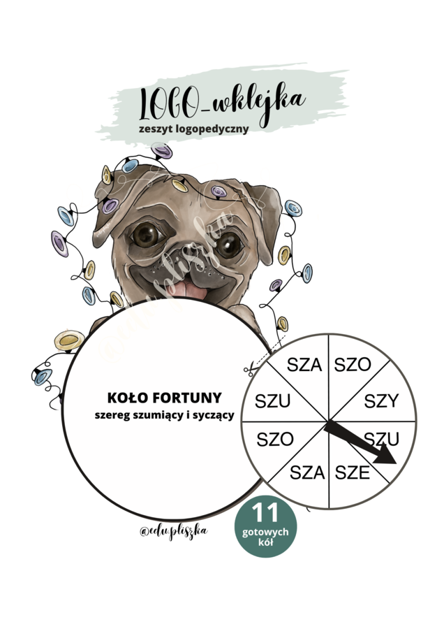 Bardzo głodny mops. Paczka logopedyczna: szereg szumiący i syczący