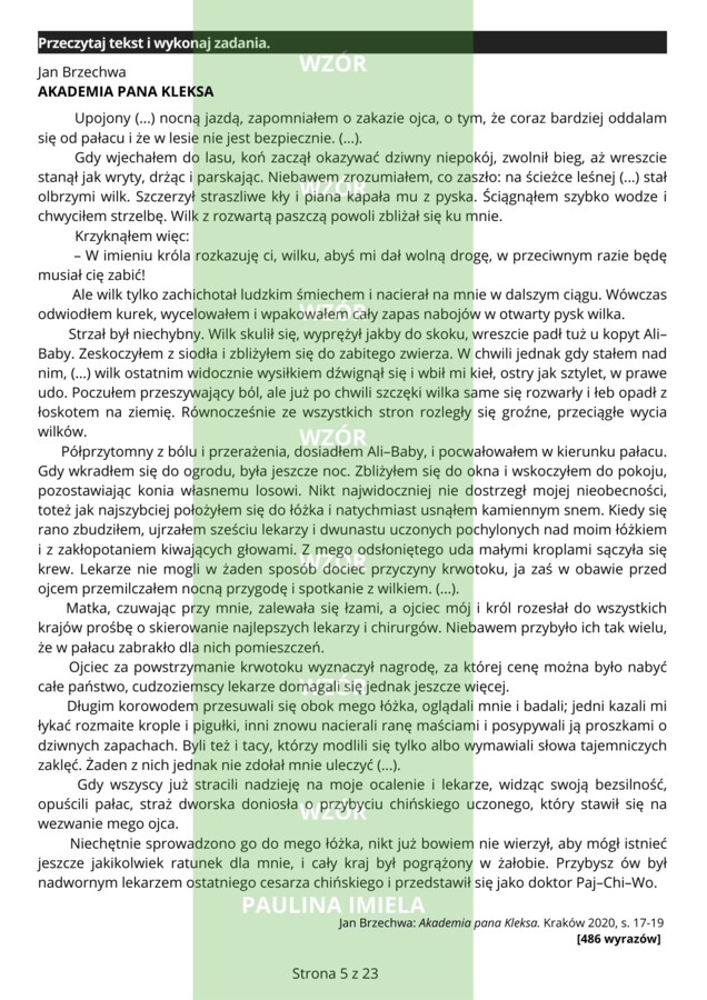 Próbny egzamin ósmoklasisty - Akademia pana Kleksa