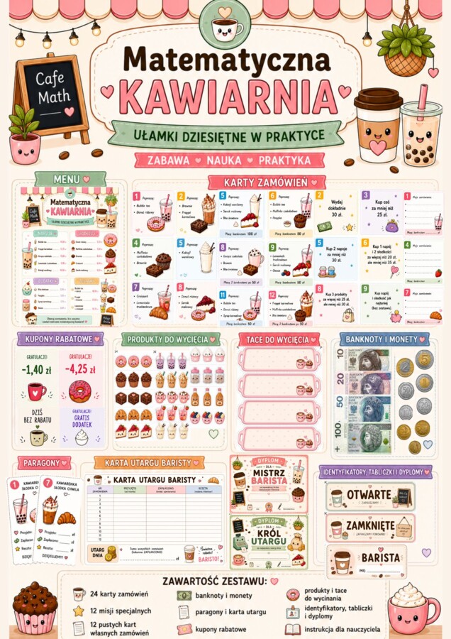 ☕ Matematyczna Kawiarnia | ułamki dziesiętne w praktyce | klasa 4