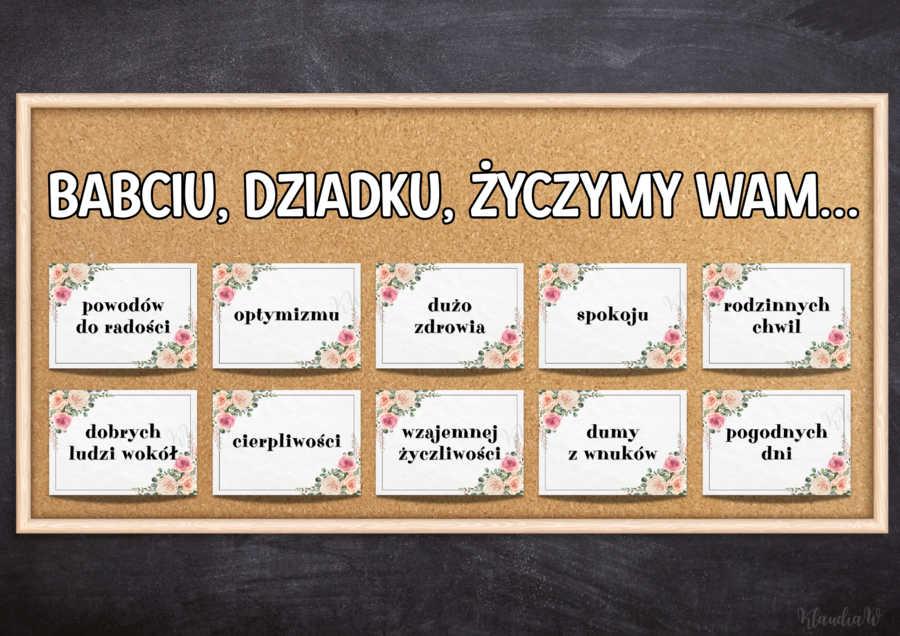 Babciu, Dziadku, życzymy Wam… - gazetka szkolna na Dzień Babci i Dziadka