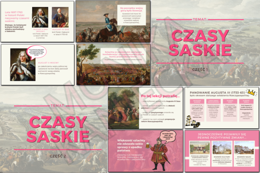 Czasy saskie - prezentacja historia klasa 6