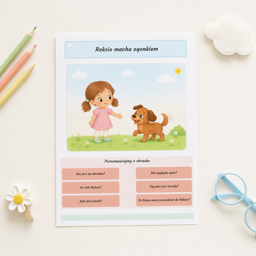 Reksio macha ogonkiem – karta obrazkowa do rozmowy kierowanej