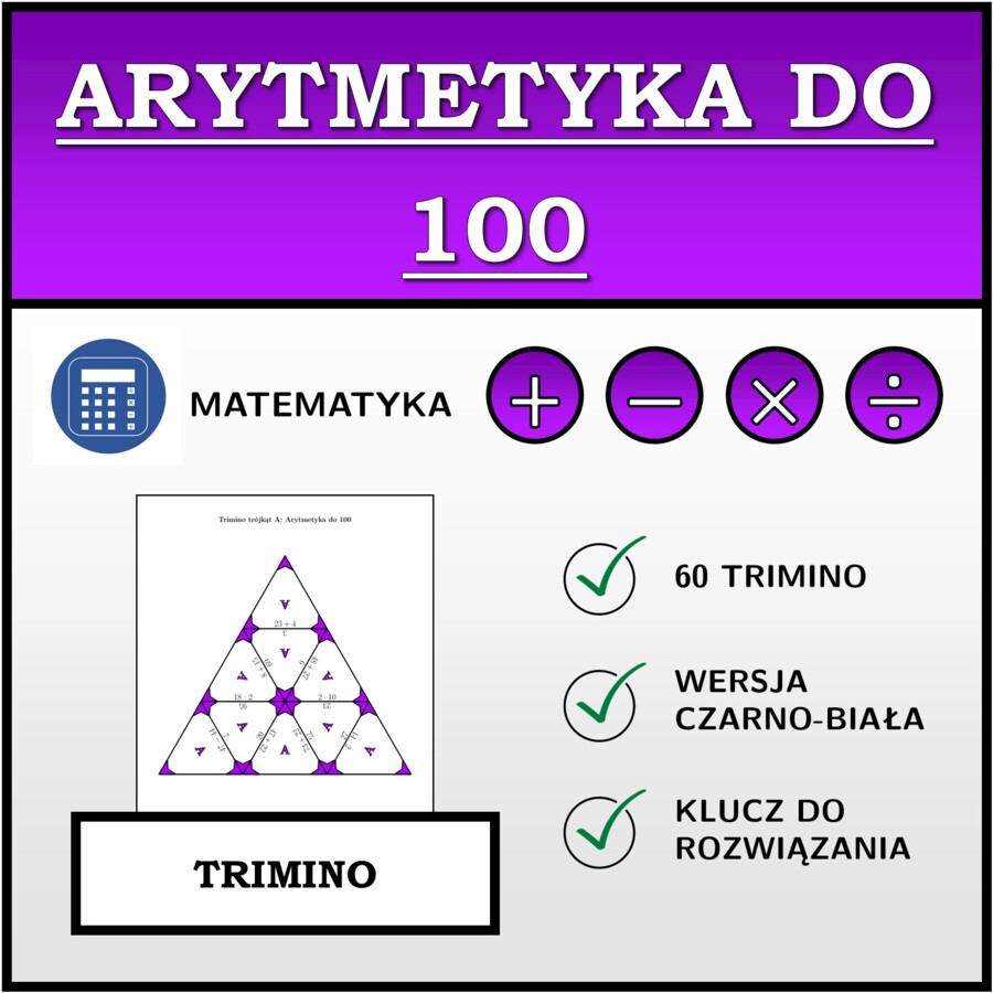 Trimino - Arytmetyka do 100 | matematyka