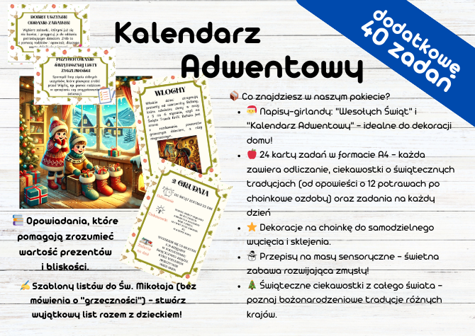 Kalendarz adwentowy - 40 zadań, świąteczna gra terenowa
