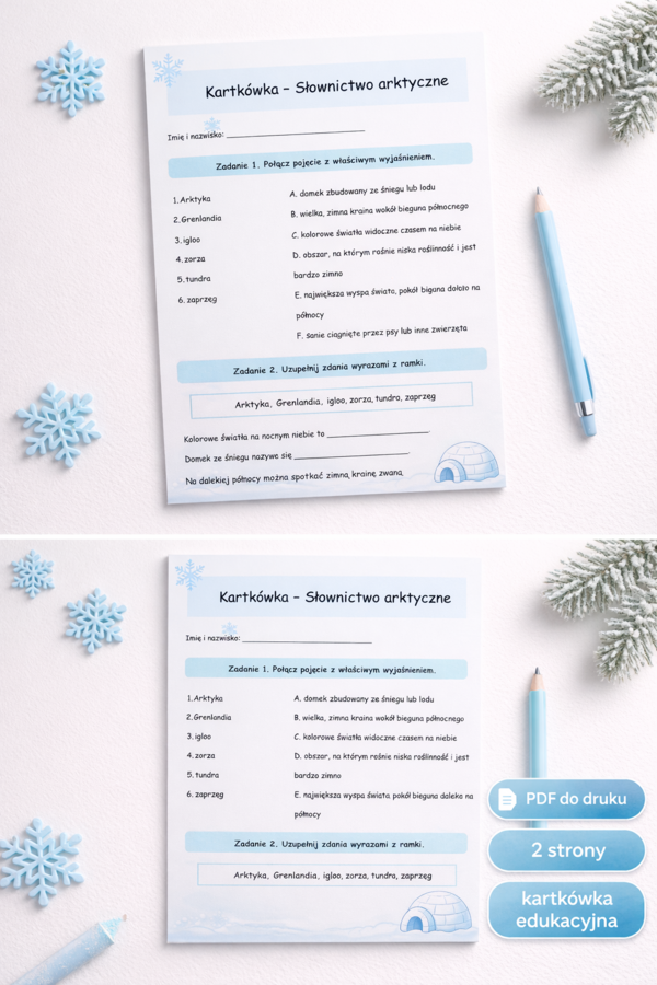 Słownictwo arktyczne [Kartkówka]