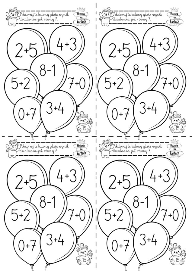 Zimowe odliczanie z zadaniami - klasa 1 szkoła podstawowa