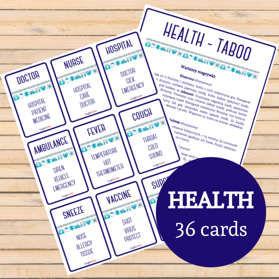 Health - Taboo | 36 kart | Zdrowie