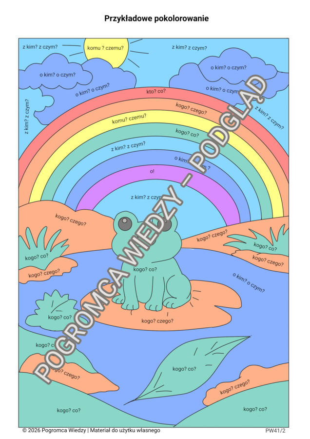 Przypadki rzeczownika - zestaw kart pracy (klasa 4)