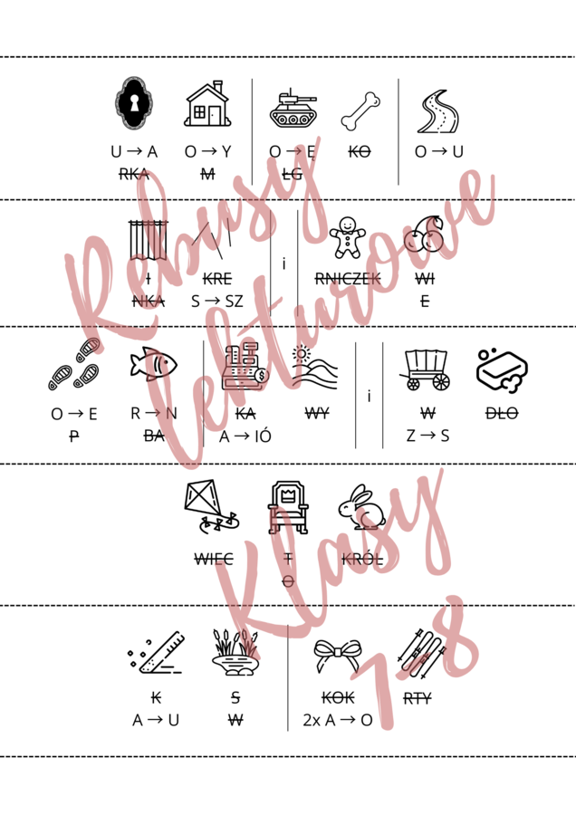 Rebusy lekturowe (klasy 7-8) *NOWA PODSTAWA*