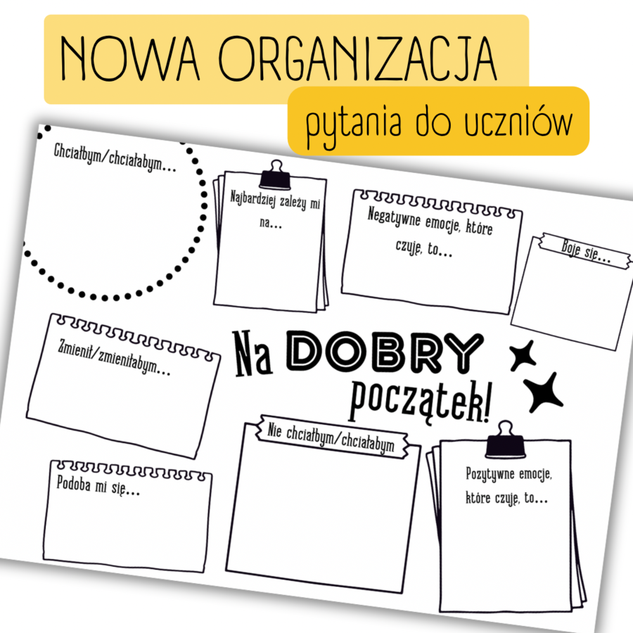 NOWA ORGANIZACJA - pytania do uczniów - NOWY ROK SZKOLNY
