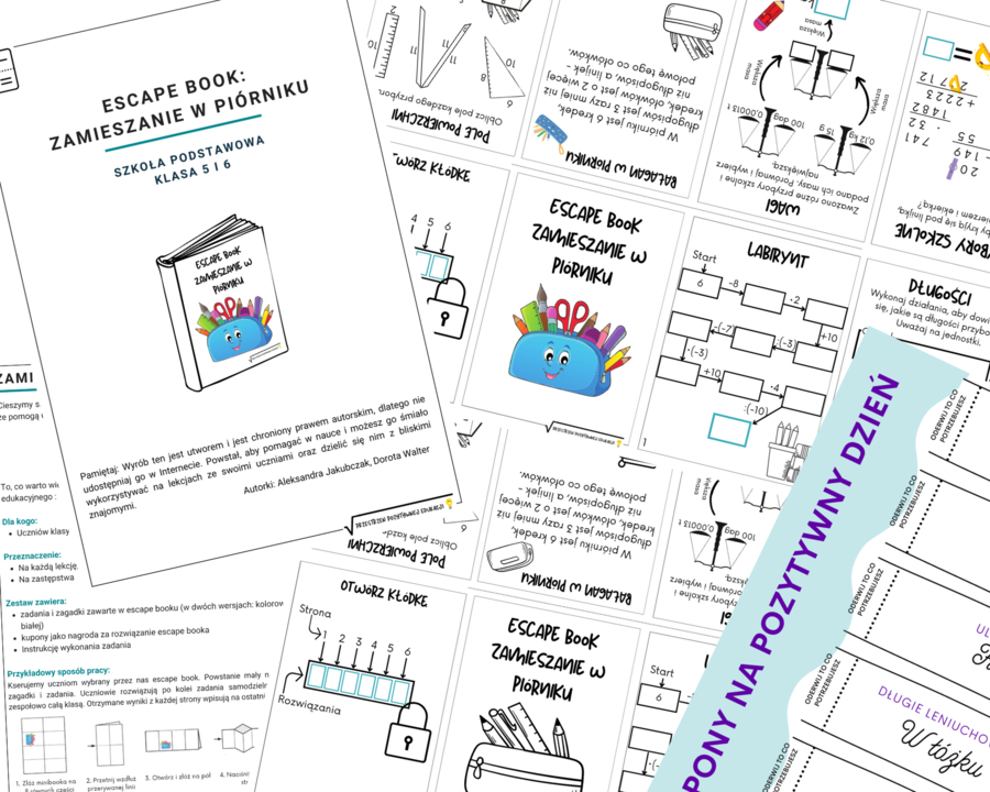 Escapebook Zamieszanie w piórniku klasa 5 - 6