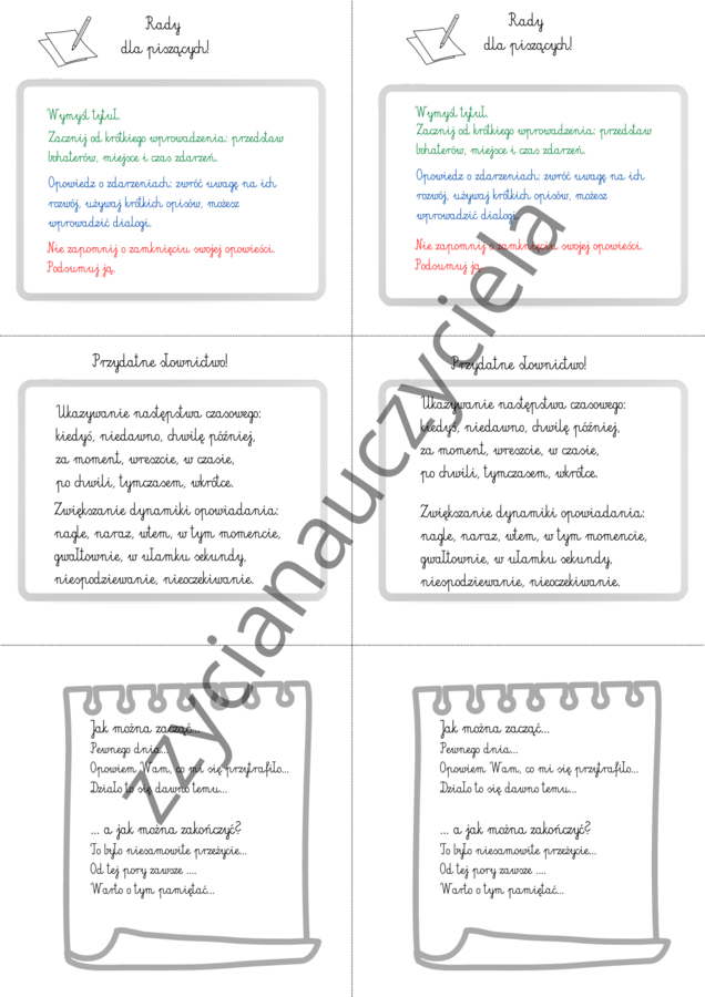 Formy pisemne - opowiadanie i opis przedmiotu