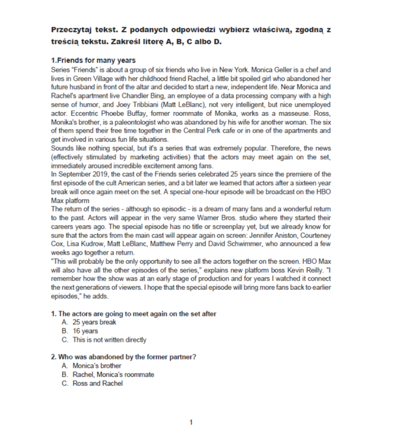 SKUTECZNE CZYTANKI MATURALNE POZIOM PODSTAWOWY