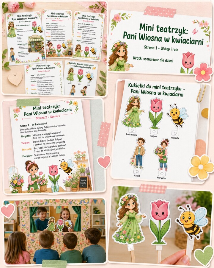 Mini teatrzyk. Mini Wiosna w kwiaciarni