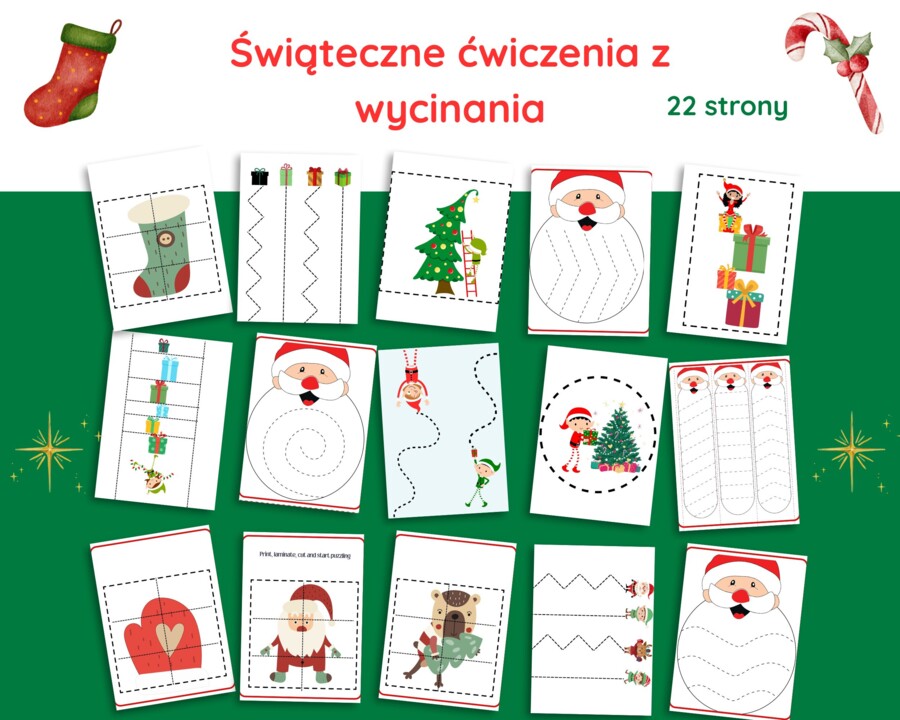 Świąteczne ćwiczenia z wycinania