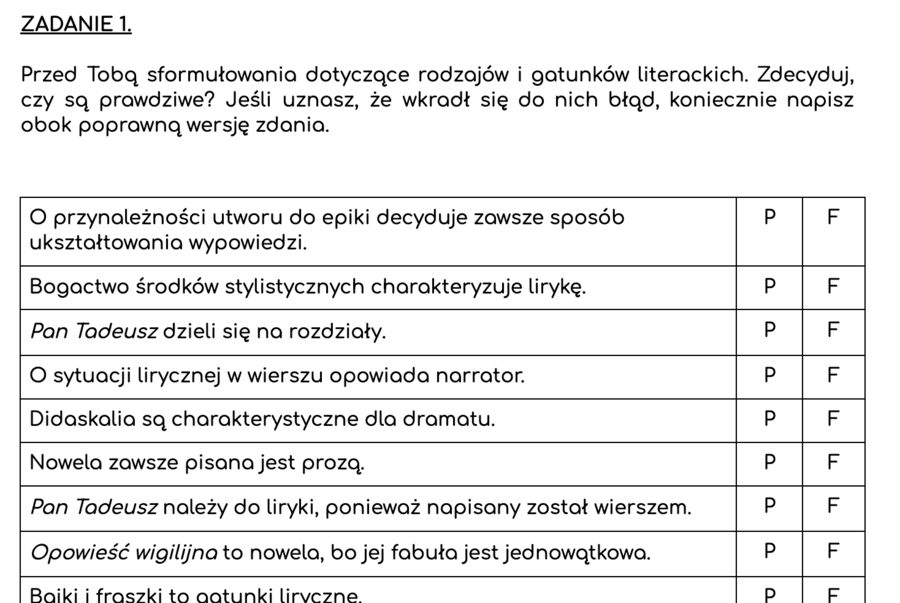 Rodzaje i gatunki literackie - E8