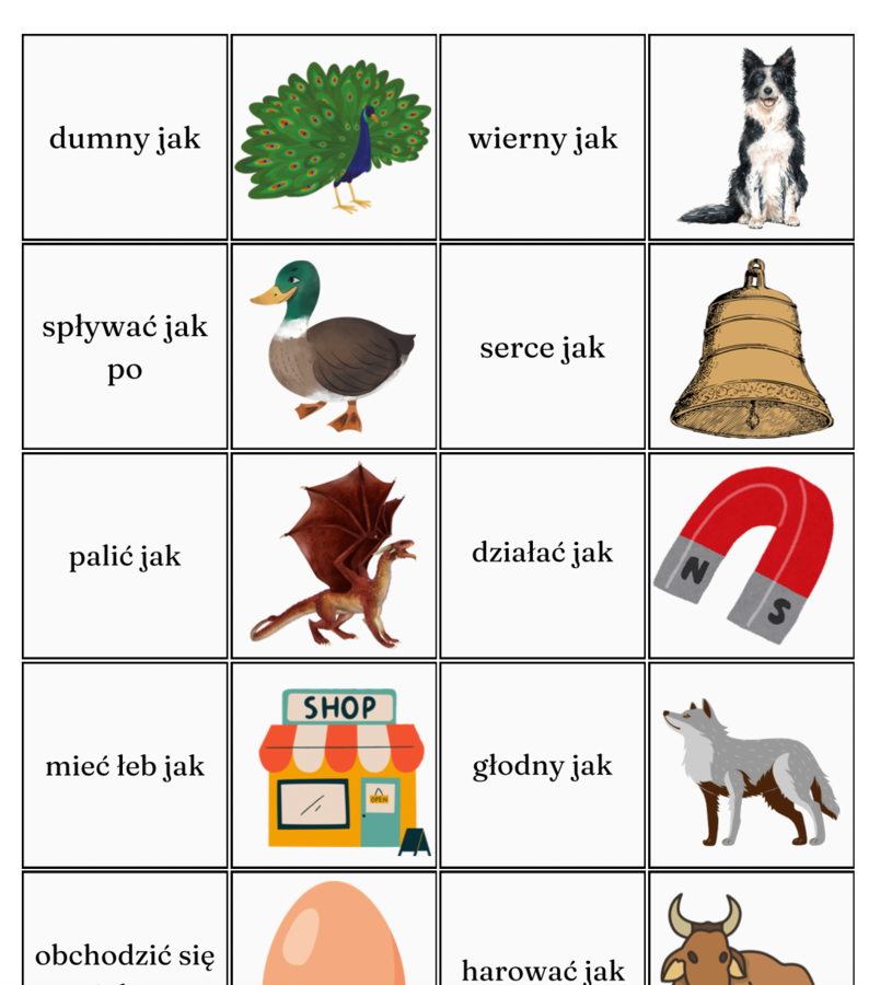 Porównania - związki frazeologiczne