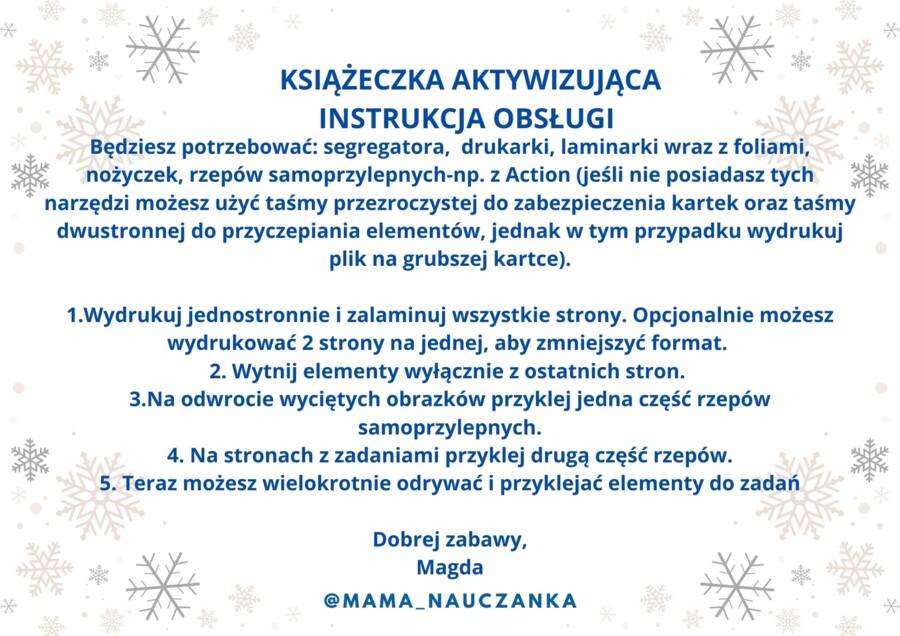 Zimowa książeczka aktywizująca