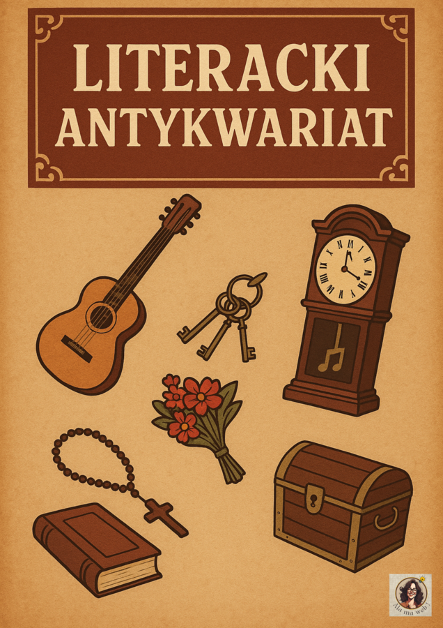 "Literacki antykwariat"- przedmioty związane z treścią lektur klas 7-8.
