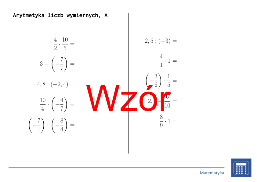 Liczby wymierne | matematyka | zestaw promocyjny