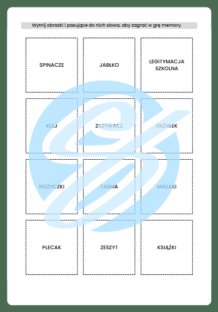 Memory - Powrót do szkoły | Gra edukacyjna dla dzieci