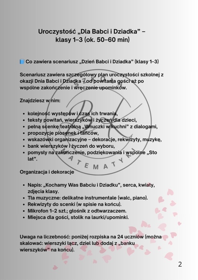 Scenariusz na dzień babci i dziadka klasy 1-3