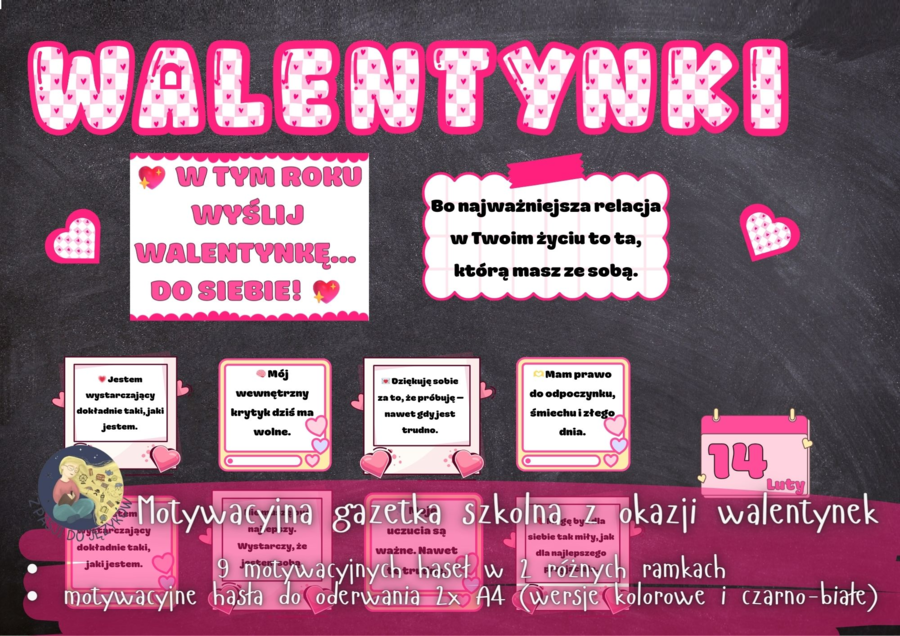 Motywacyjna gazetka Walentynki