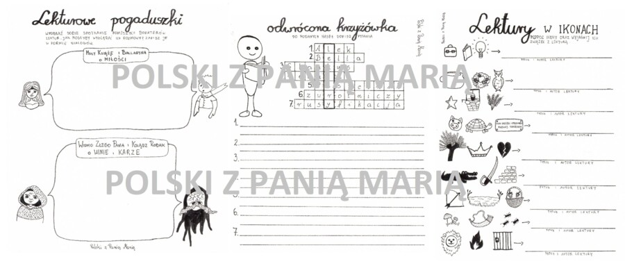 LEKTURY KL.8 graficzne karty pracy