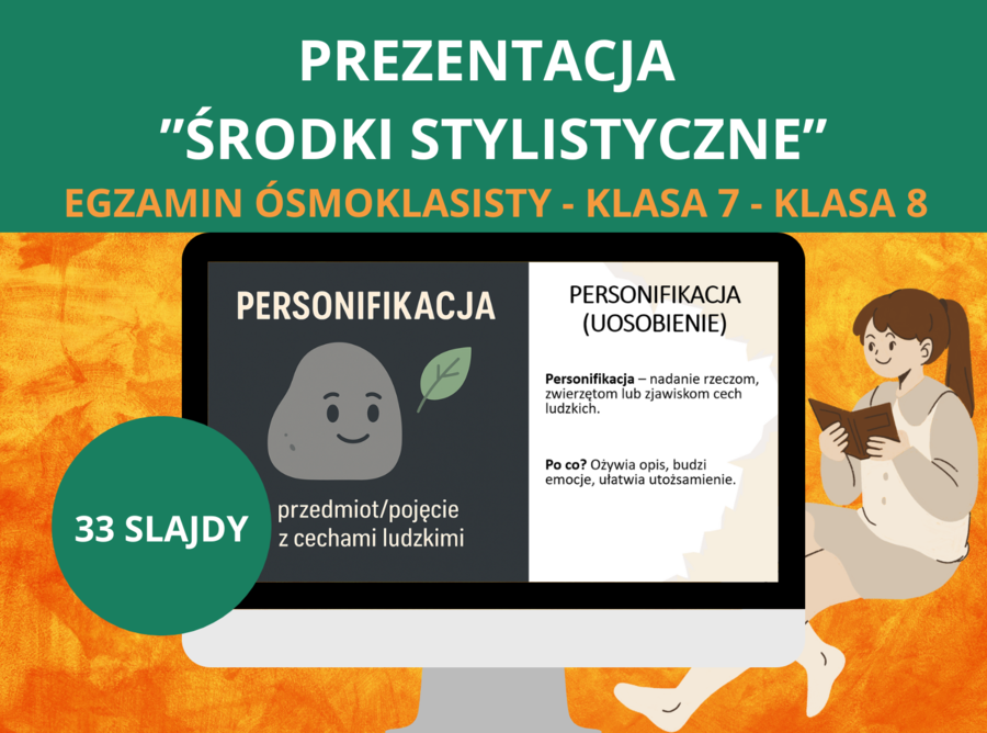 Prezentacja – środki stylistyczne (rozszerzone): epitet, porównanie, metafora, oksymoron, hiperbola, peryfraza, alegoria, symbol i inne - ZDOLNY ŚLĄZAK [PPTX/PDF] – język polski, E8/MATURA