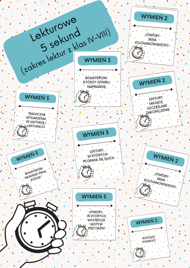 Lekturowe 5 sekund - WIELKI ZESTAW - Lektury z klas 7-8