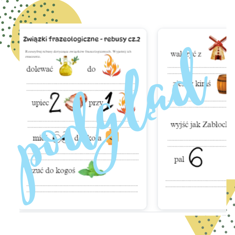 Związki frazeologiczne - rebusy (cz.2)