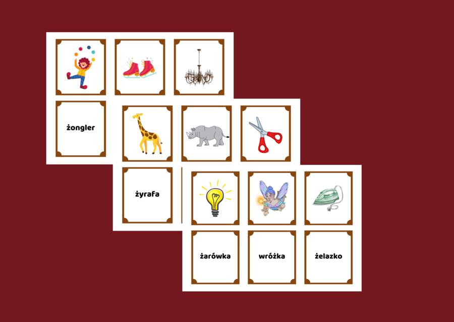 ORTOGRAFIA - wyrazy z "Ż" - memory - 30 szt.